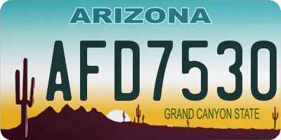 AZ license plate AFD7530