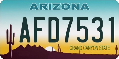 AZ license plate AFD7531