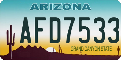 AZ license plate AFD7533