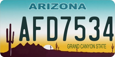 AZ license plate AFD7534