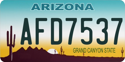 AZ license plate AFD7537