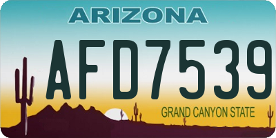 AZ license plate AFD7539
