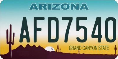 AZ license plate AFD7540