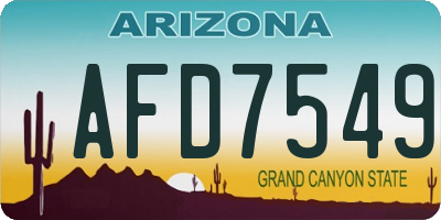 AZ license plate AFD7549