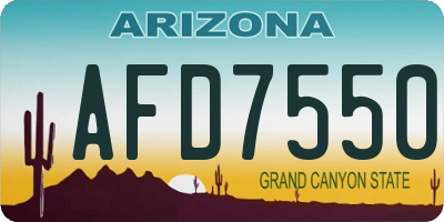 AZ license plate AFD7550