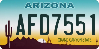 AZ license plate AFD7551