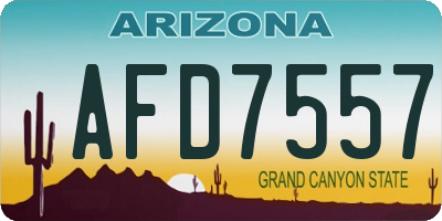 AZ license plate AFD7557