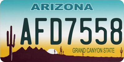 AZ license plate AFD7558