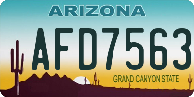AZ license plate AFD7563