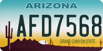 AZ license plate AFD7568