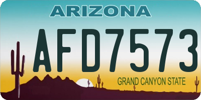 AZ license plate AFD7573