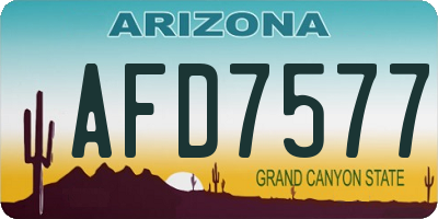AZ license plate AFD7577