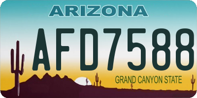 AZ license plate AFD7588