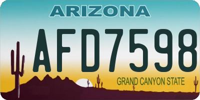 AZ license plate AFD7598