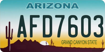AZ license plate AFD7603