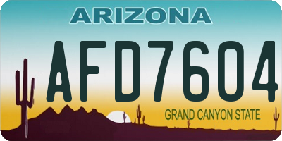 AZ license plate AFD7604