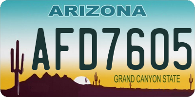 AZ license plate AFD7605