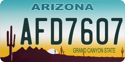 AZ license plate AFD7607