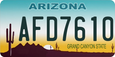 AZ license plate AFD7610