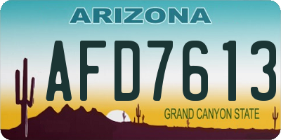 AZ license plate AFD7613