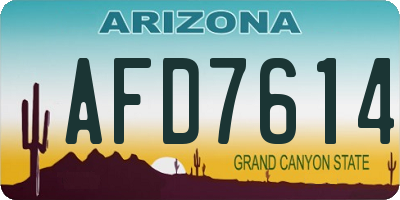 AZ license plate AFD7614