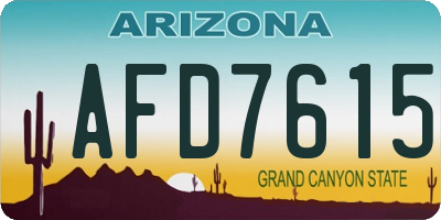 AZ license plate AFD7615