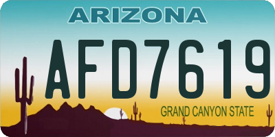 AZ license plate AFD7619