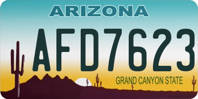 AZ license plate AFD7623