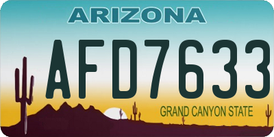 AZ license plate AFD7633