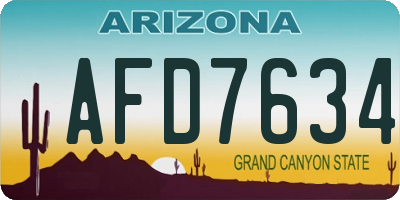 AZ license plate AFD7634