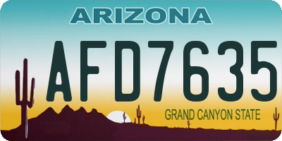 AZ license plate AFD7635
