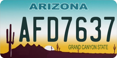 AZ license plate AFD7637