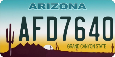 AZ license plate AFD7640