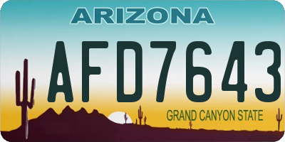 AZ license plate AFD7643
