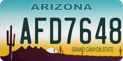 AZ license plate AFD7648
