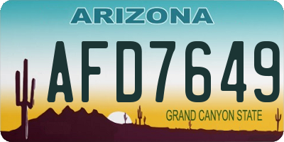 AZ license plate AFD7649