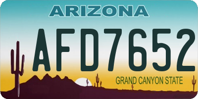 AZ license plate AFD7652