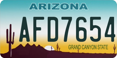 AZ license plate AFD7654