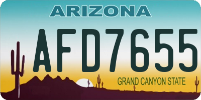 AZ license plate AFD7655