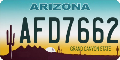 AZ license plate AFD7662