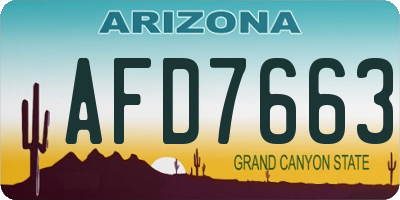 AZ license plate AFD7663