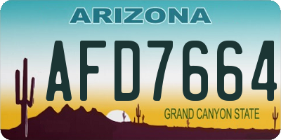AZ license plate AFD7664