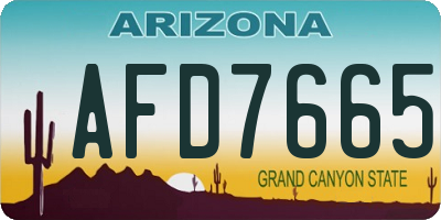 AZ license plate AFD7665
