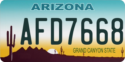 AZ license plate AFD7668