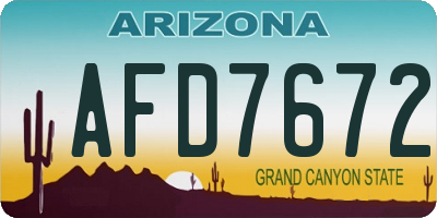 AZ license plate AFD7672