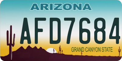 AZ license plate AFD7684