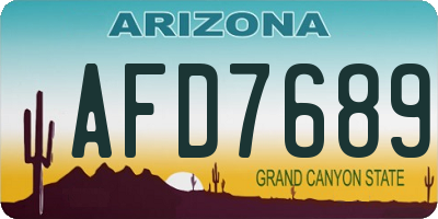 AZ license plate AFD7689