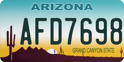 AZ license plate AFD7698