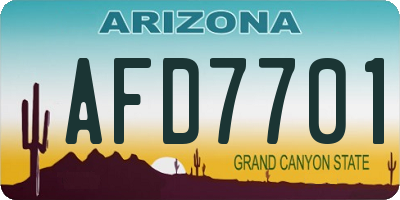 AZ license plate AFD7701