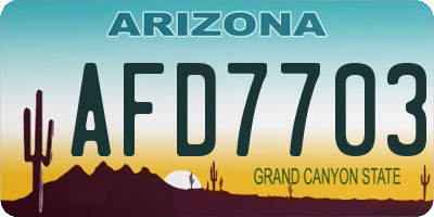 AZ license plate AFD7703
